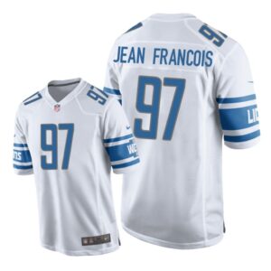 Detroit Lions #97 White Men Ricky Jean Francois Game Jersey