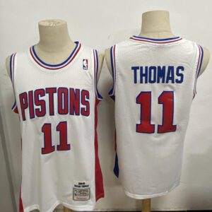 Detroit Pistons #11 Isiah Thomas 1988-89 White Basketball Stitched Jersey