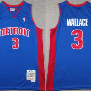 Detroit Pistons #3 Ben Wallace Blue Throwback Stitched Jersey