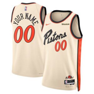 Detroit Pistons Active Player Custom Cream 2024/25 City Edition Stitched Basketball Jersey