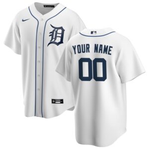 Detroit Tigers Home Replica Custom Jersey - White