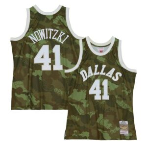 Dirk Nowitzki Dallas Mavericks Hardwood Classics 1998/99 Ghost Green Swingman Jersey - Camo