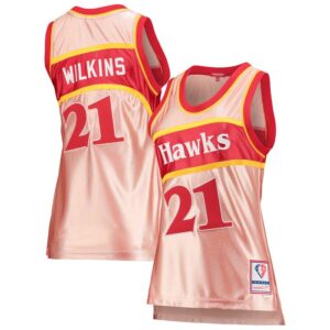 Dominique Wilkins Atlanta Hawks Women's 75th Anniversary Rose Gold 1986 Swingman Jersey - Pink