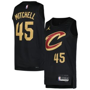 Donovan Mitchell Cleveland Cavaliers Swingman Player Jersey - Statement Edition - Black