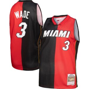 Dwyane Wade Miami Heat Hardwood Classics 2005/06 Split Swingman Jersey - Black/Red