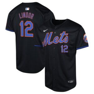 Francisco Lindor New York Mets Youth Alternate Limited Player Jersey - Black