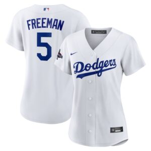 Freddie Freeman Los Angeles Dodgers Women 2024 World Series Champions Home Replica Player Jersey - White