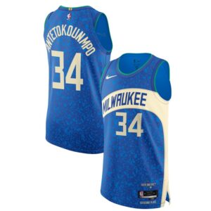 Giannis Antetokounmpo Milwaukee Bucks Jersey - City Edition - Blue