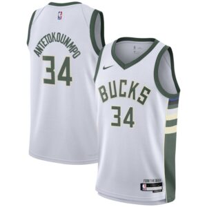 Giannis Antetokounmpo Milwaukee Bucks Youth Swingman Jersey - Association Edition - White