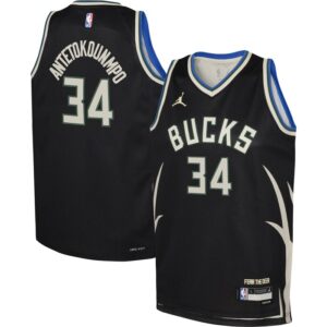 Giannis Antetokounmpo Milwaukee Bucks Youth Swingman Jersey - Statement Edition - Black