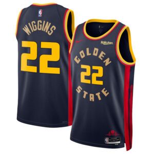 Golden State Warriors #22 Andrew Wiggins Navy 2024/25 City Edition Stitched Basketball Jersey