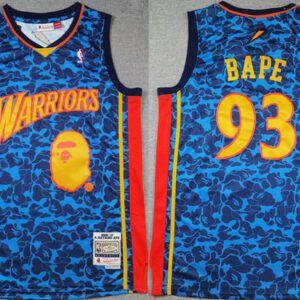 Golden State Warriors #93 Bape Royal Throwback Stitched Jersey