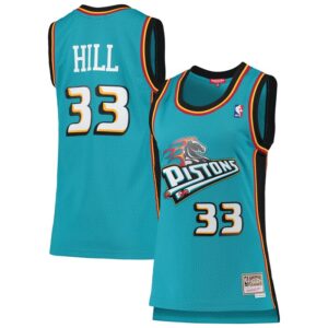 Grant Hill Detroit Pistons Women's 1998/99 Hardwood Classics Swingman Jersey - Teal