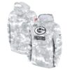 Green Bay Packers 2024 Salute To Service Big & Tall Club Fleece Pullover Hoodie - Arctic Camo