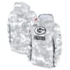 Green Bay Packers 2024 Salute to Service Club Fleece Pullover Hoodie - Arctic Camo