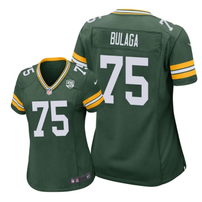 Green Bay Packers #75 Green Bryan Bulaga 100th Anniversary Jersey - Women