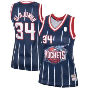 Hakeem Olajuwon Houston Rockets Women's Hardwood Classics Swingman Jersey - Navy