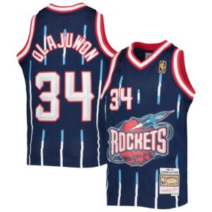 Hakeem Olajuwon Houston Rockets Youth 1996-97 Hardwood Classics Swingman Jersey - Navy