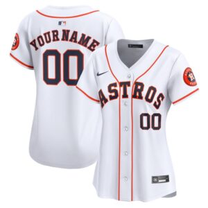 Houston Astros Women Home Limited Custom Jersey - White