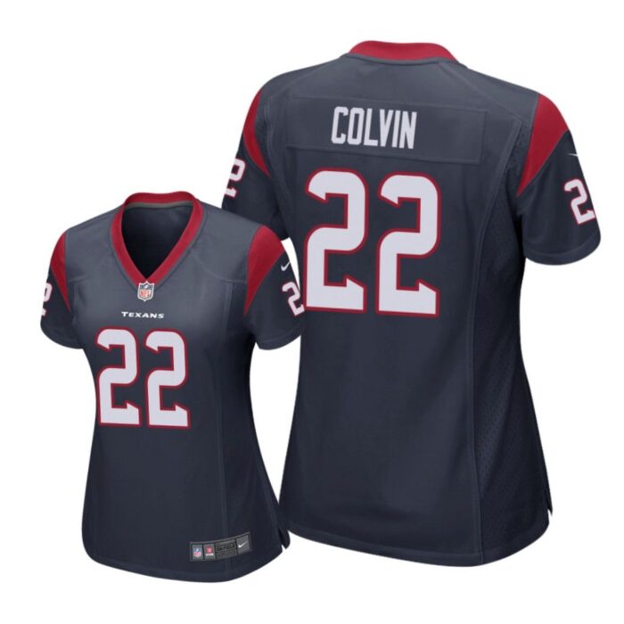 Houston Texans #22 Navy Aaron Colvin Game Jersey - Women