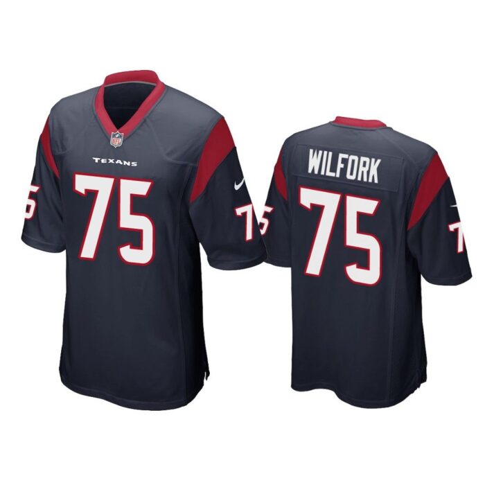 Houston Texans #75 Navy Men Vince Wilfork Game Jersey