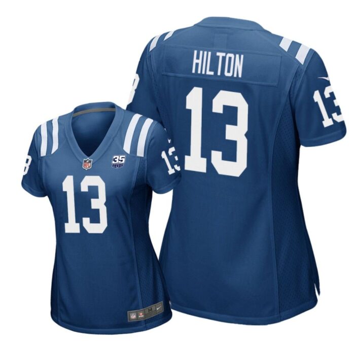 Indianapolis Colts #13 Royal T. Y. Hilton 35th Anniversary Jersey - Women