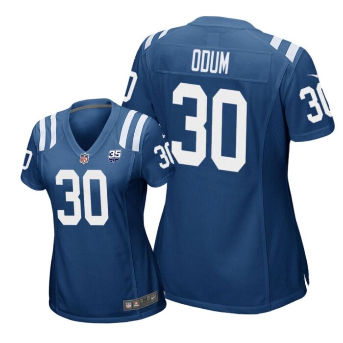 Indianapolis Colts #30 Royal George Odum 35th Anniversary Jersey - Women