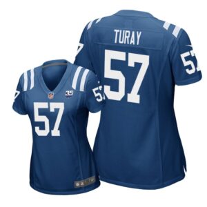 Indianapolis Colts #57 Royal Kemoko Turay 35th Anniversary Jersey - Women