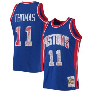 Isiah Thomas Detroit Pistons 1988/89 Hardwood Classics NBA 75th Anniversary Diamond Swingman Jersey - Blue