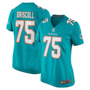 Jack Driscoll Miami Dolphins Women's Team Game Jersey - Aqua