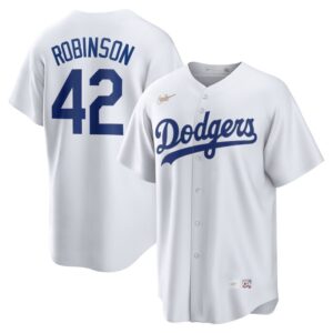 Jackie Robinson Brooklyn Dodgers Home Cooperstown Collection Player Jersey - White