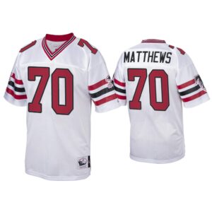 Jake Matthews Atlanta Falcons White 1989 Throwback Jersey