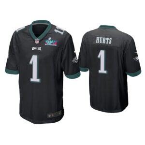 Jalen Hurts Philadelphia Eagles Super Bowl LVII Black Game Jersey