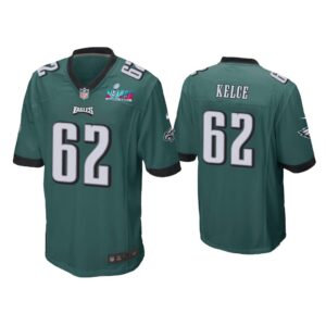 Jason Kelce Philadelphia Eagles Super Bowl LVII Midnight Green Game Jersey