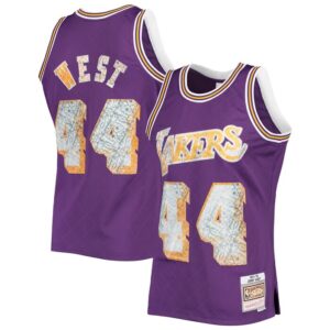 Jerry West Los Angeles Lakers 1971/72 Hardwood Classics NBA 75th Anniversary Diamond Swingman Jersey - Purple