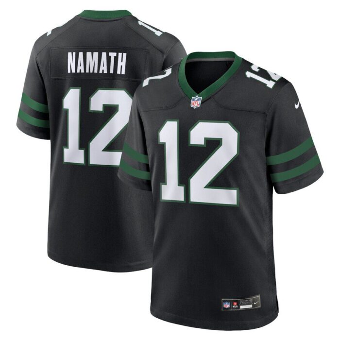 Joe Namath New York Jets Alternate Retired Player Game Jersey - Legacy Black