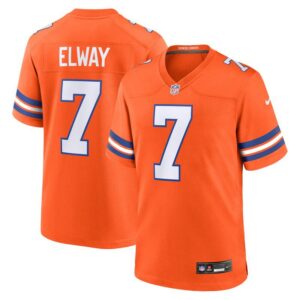 John Elway Denver Broncos Mile High Collection 1977 Throwback Retired Player Game Jersey - Orange