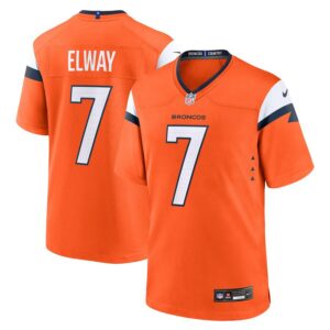 John Elway Denver Broncos Retired Player Game Jersey - Orange