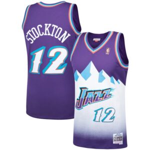 John Stockton Utah Jazz Hardwood Classics Swingman Jersey - Purple