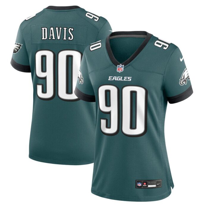 Jordan Davis Philadelphia Eagles Women's Team Game Jersey - Midnight Green