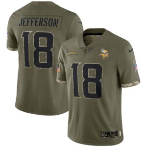 Justin Jefferson Minnesota Vikings 2022 Salute To Service Limited Jersey - Olive