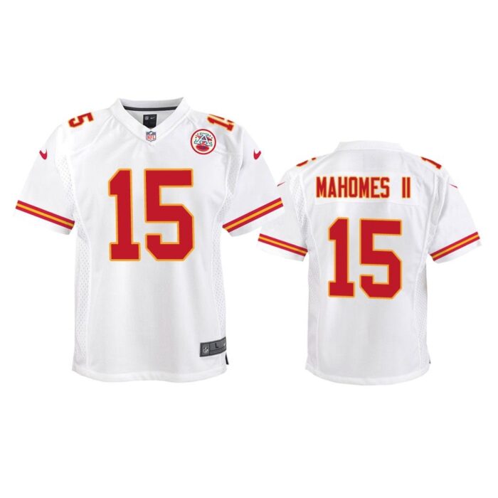 Kansas City Chiefs #15 White Patrick Mahomes II Game Jersey - Youth