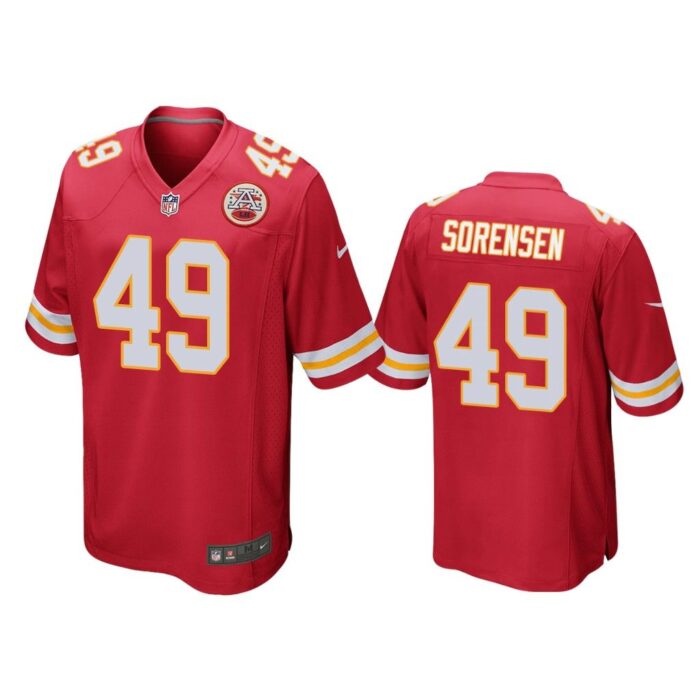 Kansas City Chiefs #49 Red Men Daniel Sorensen Game Jersey