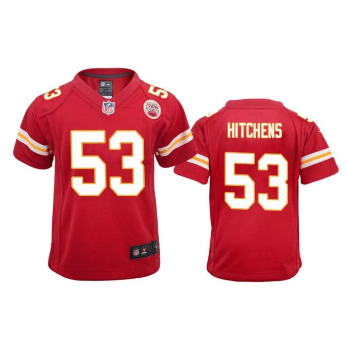 Kansas City Chiefs #53 Red Anthony Hitchens Game Jersey - Youth