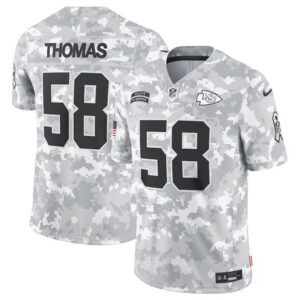 Kansas City Chiefs #58 Derrick Thomas Arctic Camo 2024 F.U.S.E. Salute to Service Limited Football Stitched Jersey