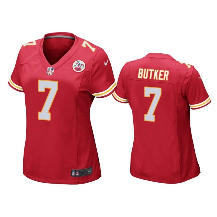 Kansas City Chiefs #7 Red Harrison Butker Game Jersey - Women