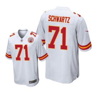 Kansas City Chiefs #71 White Men Mitchell Schwartz Game Jersey