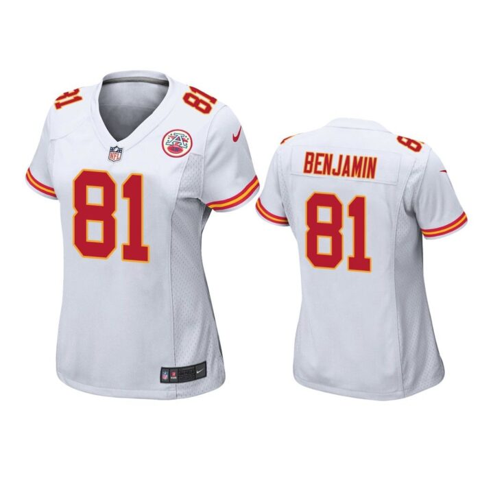 Kansas City Chiefs #81 White Kelvin Benjamin Game Jersey - Women