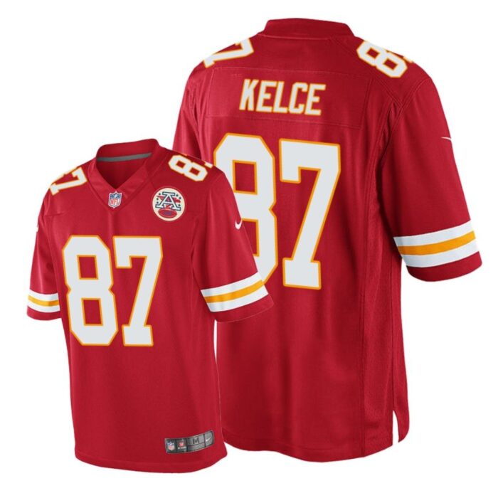 Kansas City Chiefs #87 Red Men Travis Kelce Game Jersey