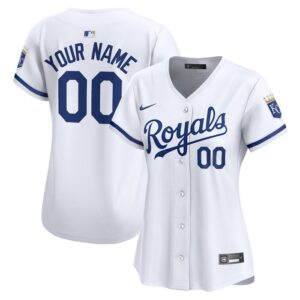 Kansas City Royals Women Home Limited Custom Jersey - White